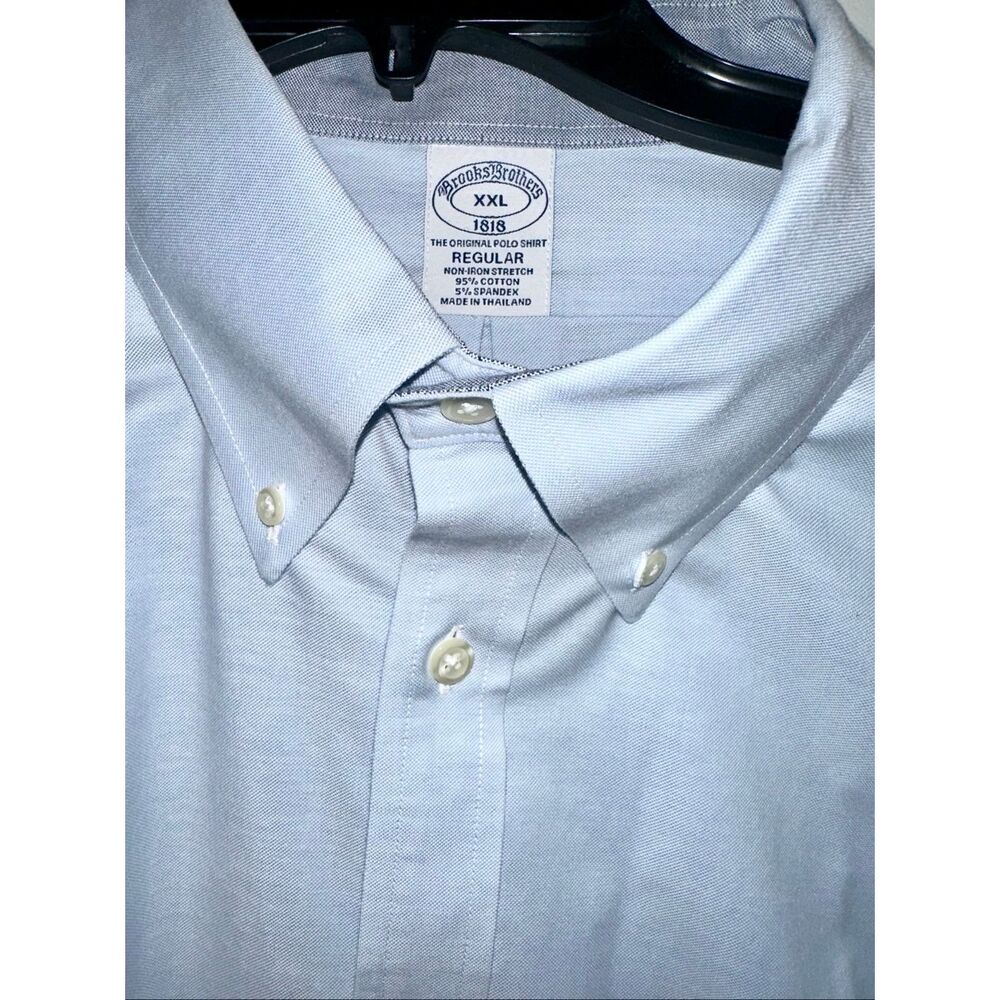 Brooks Brothers Shirt Mens XXL Blue OCBD Oxford Button Down Logo Preppy Ivy Trad